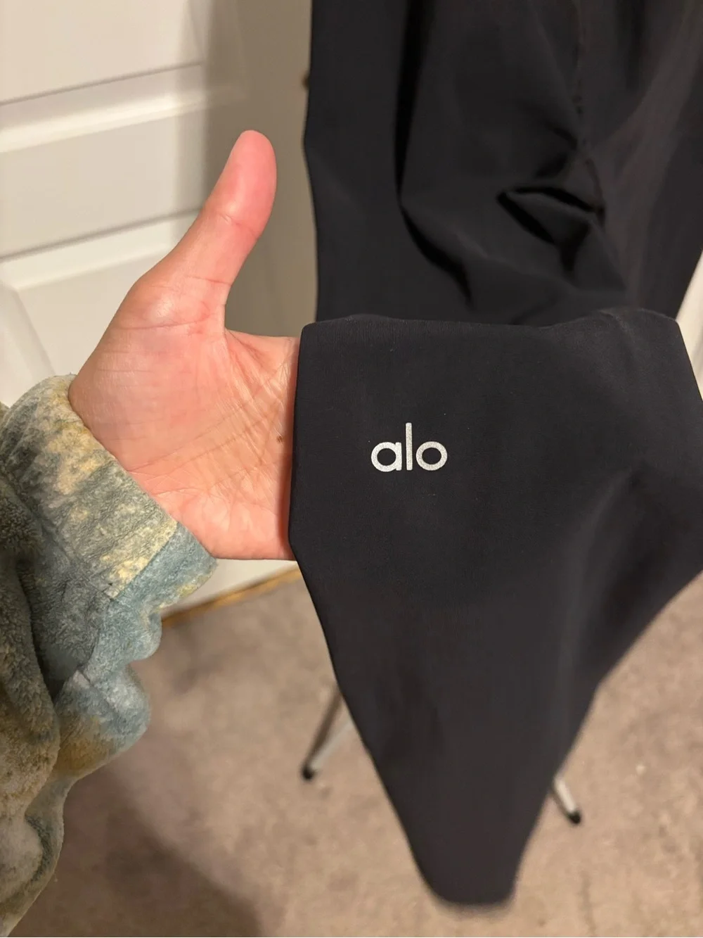 ALO Yoga Black High-Waist Distressed Leggings